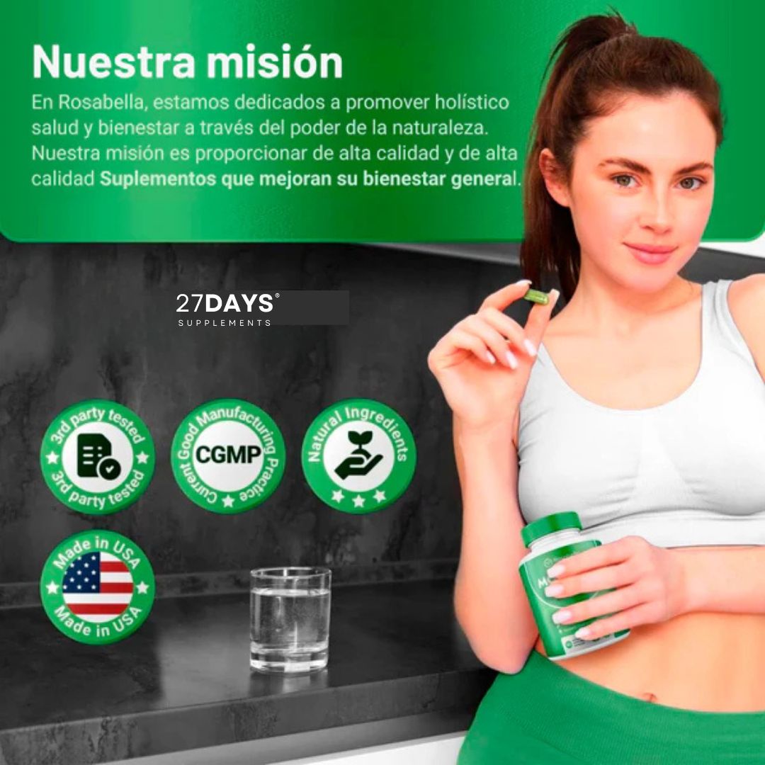 Cápsulas de Moringa 27Days - Reduce naturalmente el cortisol.