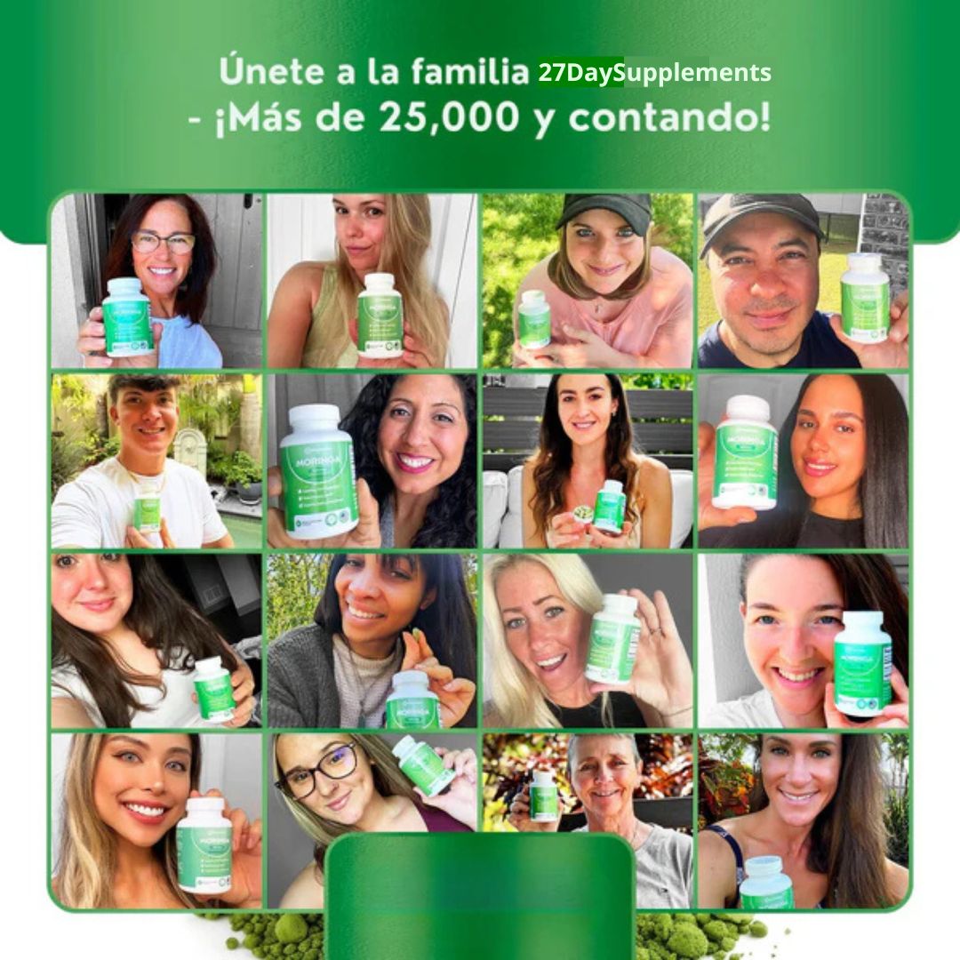 Cápsulas de Moringa 27Days - Reduce naturalmente el cortisol.
