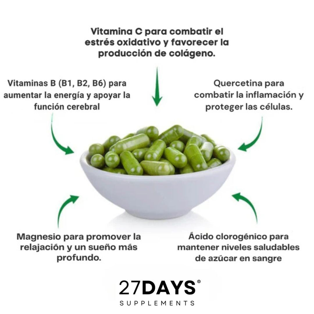 Cápsulas de Moringa 27Days - Reduce naturalmente el cortisol.