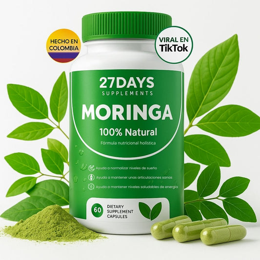 Cápsulas de Moringa 27Days - Reduce naturalmente el cortisol.