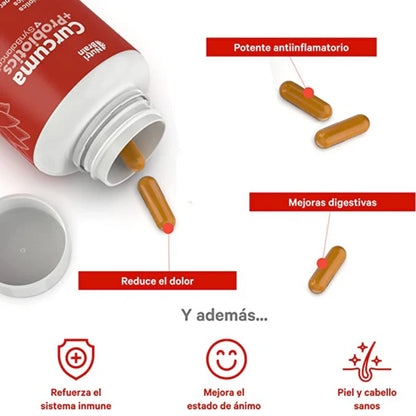 Cápsulas de Cúrcuma + Probióticos 27Days - Desinflama y equilibra.